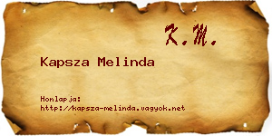 Kapsza Melinda névjegykártya